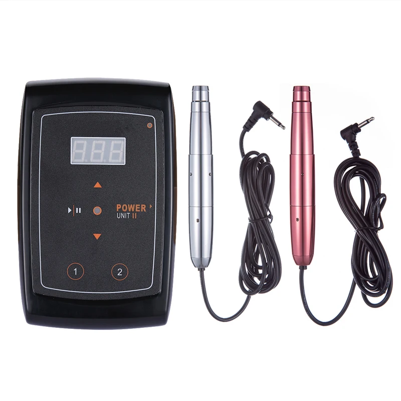 Продажа Новое поступление татуаж машина Швейцарский двигателя серебра Поворотные Татуировки Ручка Набор для бровей подводка для глаз губы татуиро...