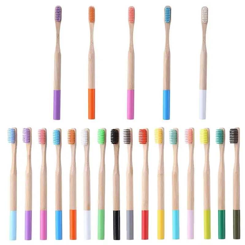 Многоцветная Экологически чистая бамбуковая зубная щетка мягкая щетка детская зубная щетка Антибактериальная щетка для чистки зубов инструменты для ухода за полостью рта