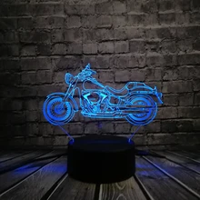 Ретро 3D светодиодный светильник для мотоцикла, настольный Ночной светильник, RGB иллюзия, визуальная настольная лампа, многоцветная Лампа для изменения атмосферы, Домашний Светильник, lamparas