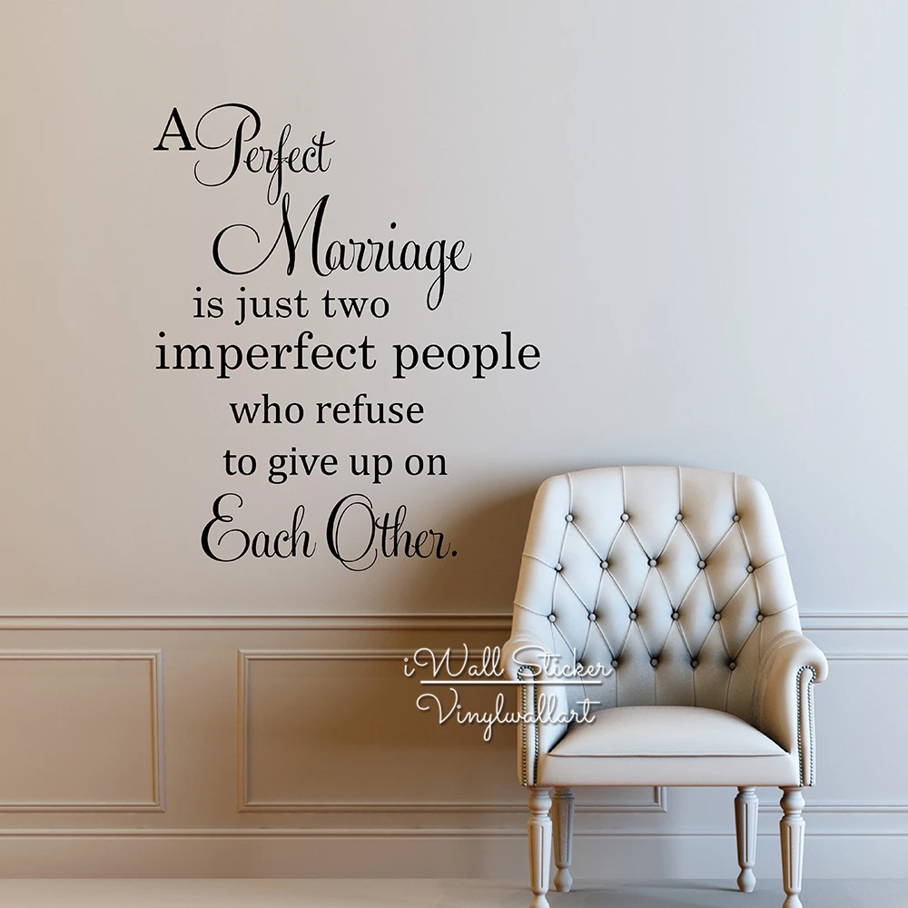 132 10 De Réductionparfait Mariage Citation Vinyle Stickers Muraux Famille Sticker Mural Amour Citations Lettrage Maison Décors Bricolage Facile