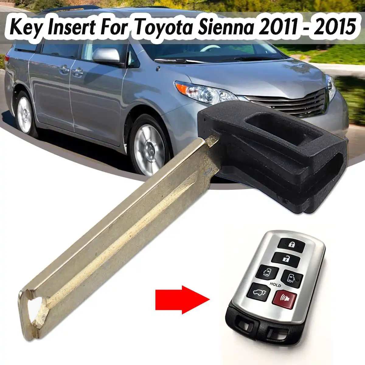 

Smart Insert Remote Emergency Key Blade Blank Uncut Blade Prox Insert For Toyota Sienna 2011 2012 2013 2014 2015