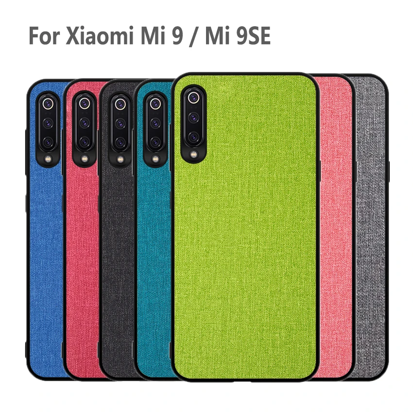 

For Xiaomi Mi 9 Case mi9 se back cover Soft silicone edge fabric Cloth shockproof protective Cover Case for xiaomi mi9 se case