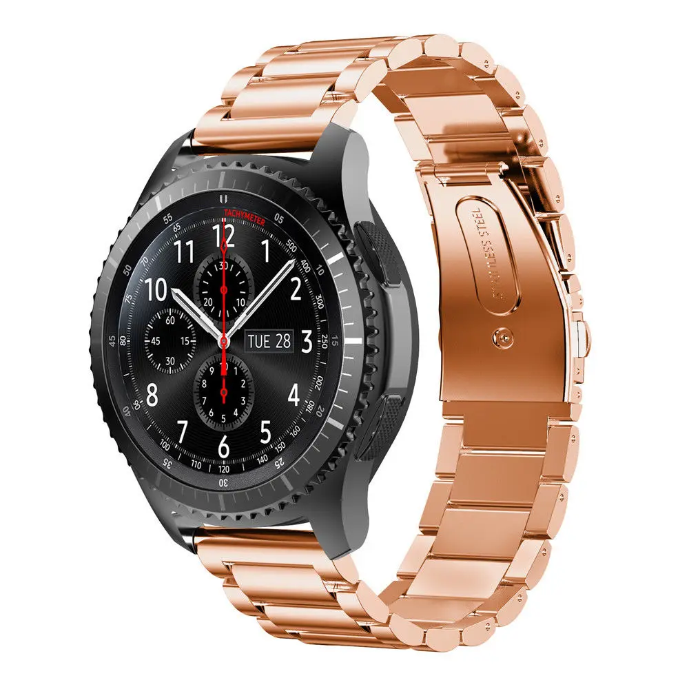 Ремешок из нержавеющей стали для samsung gear S3 Frontier Galaxy Watch 46 мм 42 мм Классический 22 мм ремешок для часов браслет ремень amazfit bip ремень