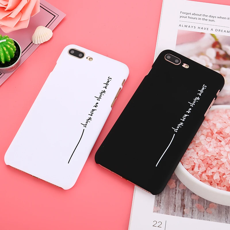 

Cyato Phone Case For iPhone 7 Anti-Shock Slim Full Protection PC Cover Coque For iPhone 6 6S Plus X 7 8 Plus Black White