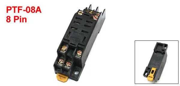 8 Pin Screw Terminals Power Relay Socket Base Holder PTF-08A for LY1