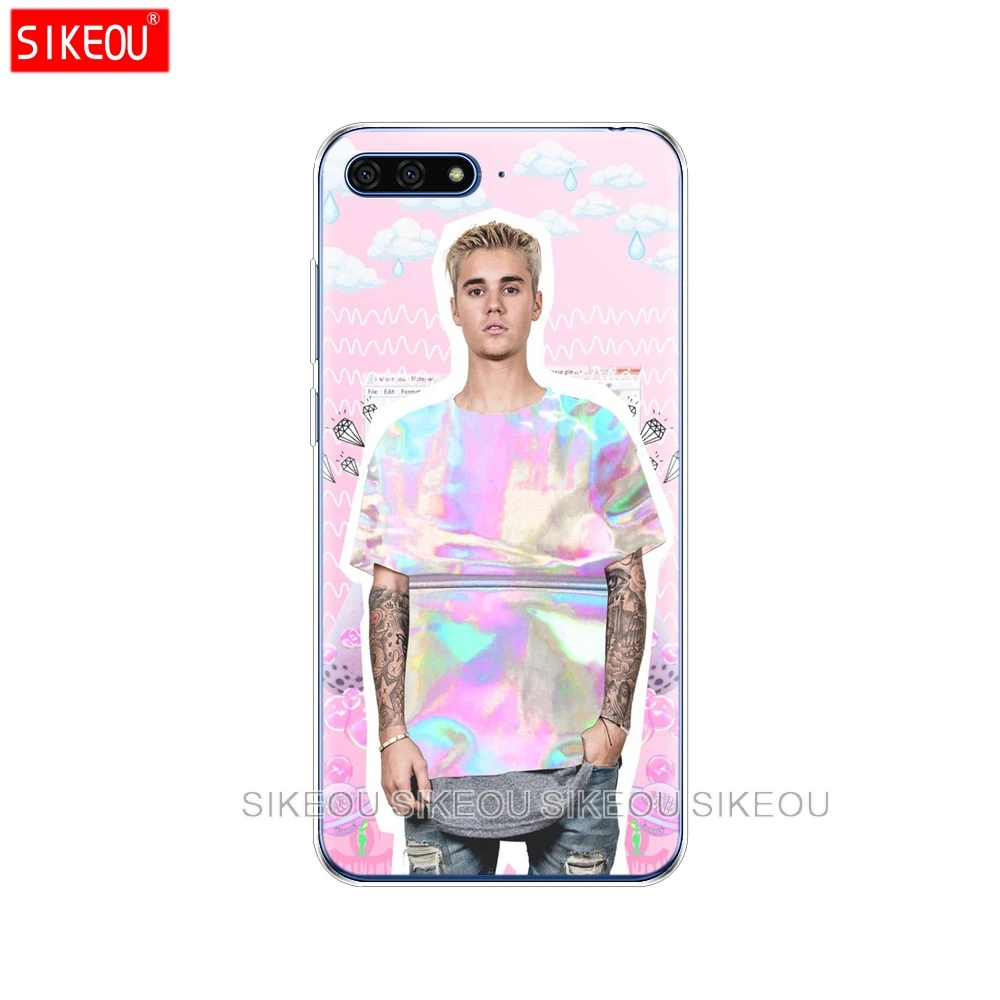 Silicone Cover Phone Case For Huawei Honor 7A PRO 7C Y5 Y6 Y7 Y9 2017 2018 Prime Justin bieber music singer