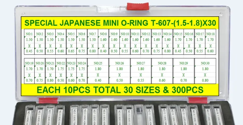Премиум качество мини уплотнительное кольцо ассортимент для японских коронок ассортимент различных размеров для ремонта часов