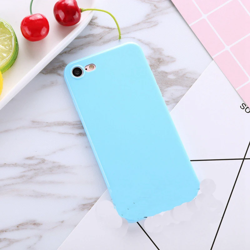 Wellzly для iPhone 6 6s 7 8 простые однотонные Цвет Ультратонкий Мягкий полиуретановый