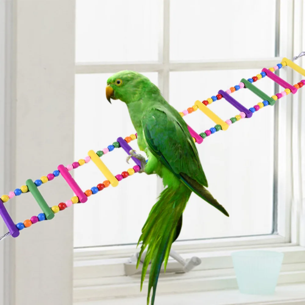 Wood Climbing ladder Pet Bird Ladder Parrot Swing Training Toys