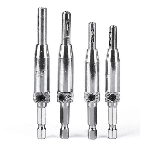 

4 Pcs Self Centering Hinge Hardware Drill Bit Set Door Cabinet DIY Hole Cutter
