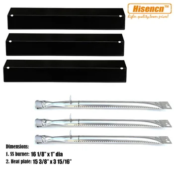 

Hisencn BBQ Parts Replacement Gas Grill SS Burner, Porcelain Steel Heat Plate For Uniflame GBC831,GBC940,GBC981 Grills Barbecue