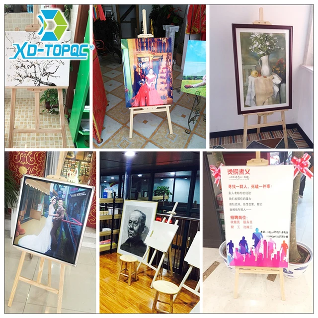 XINDI Adjustable Pine Wood Art Painting Easel 4 Colors Wooden Smooth Sketch Artist Easels For Drawing Board & Blackboard WE01 6