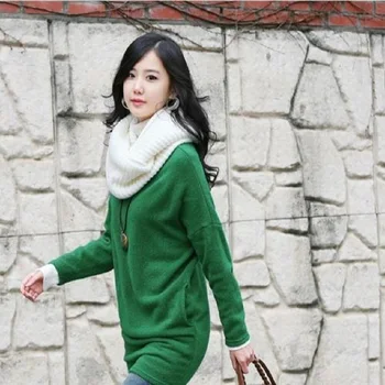 

Hot Lady Girl Winter Autumn Warm Infinity 2 Circle Cable Knit Cowl Neck Long Scarf Ring Shawl For Woman
