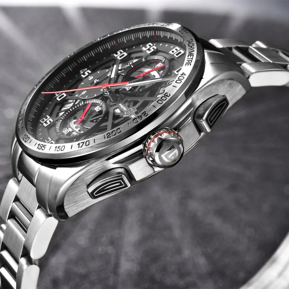 Kopen PAGANI ONTWERP Merk Sport Mannen Horloges Skelet Militaire Chronograaf Quartz Rvs Army Horloge Mannen Relogio Masculino Saat