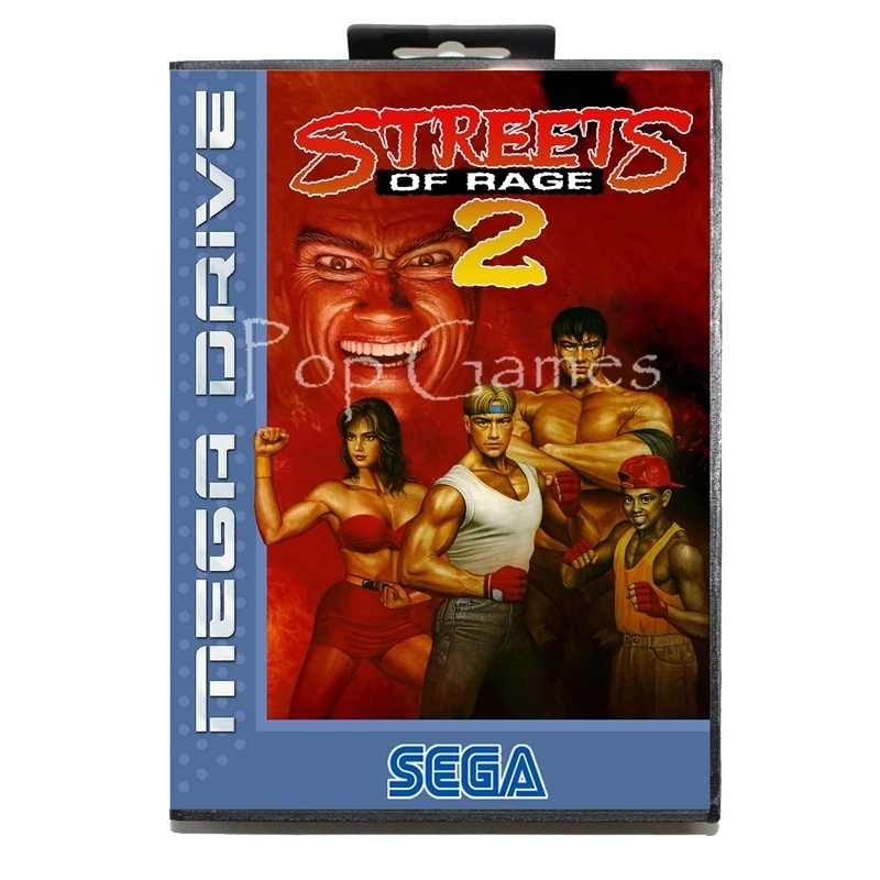 Streets Of Rage 2 With Box For 16 Bit Sega Md Game Card For Mega Drive