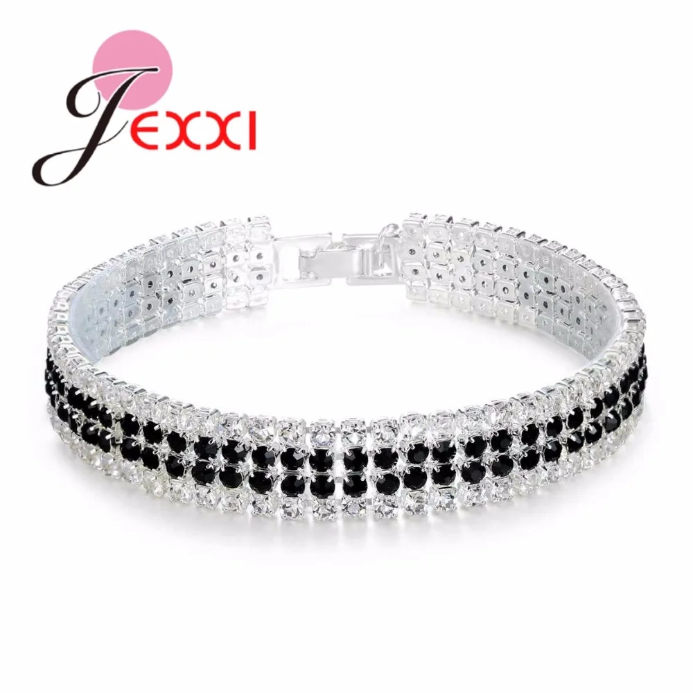 5 Colors Luxury 925 Sterling Silver Bracelets For Women AAA Cubic Zircon Charm Bracelet Bangles Wedding Party Jewelry | Украшения и