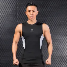 Fannai Мужская Беговая форма для гимнастики рубашки черная Лоскутная Спортивная футболка без рукавов тренировки короткий топ для фитнеса колготки Спортивная гимнастическая майка