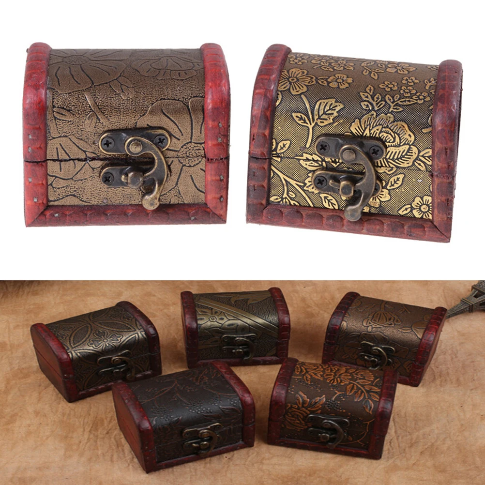

Wooden Case Storage Containing Treasure Chest Box Toy Accessory 1/6 Dollhouse Miniature Thumbnails Furniture 8*6*6cm