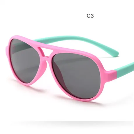 ASUOP новые модные поляризационные солнцезащитные очки для мальчиков и девочек, мягкие силиконовые солнцезащитные очки в стиле ретро, фирменный дизайн, UV400, очки пилота - Цвет линз: C3