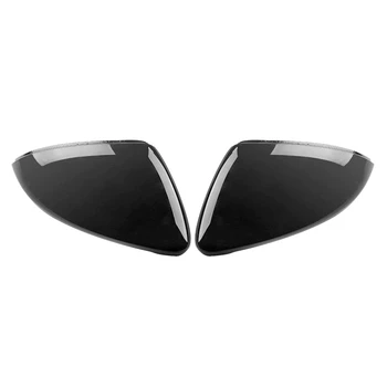 

2 Pieces For V w Golf 7 Mk7 7.5 Gtd R G ti Touran L E-Golf Side Wing Mirror Cover Caps Bright Black Rearview Mirror Case Cover 2