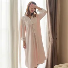Новинка года; зимнее розовое кружевное платье принцессы для сна; имитация двух предметов; одежда для сна; свободные пижамы; утолщенная одежда для сна для женщин