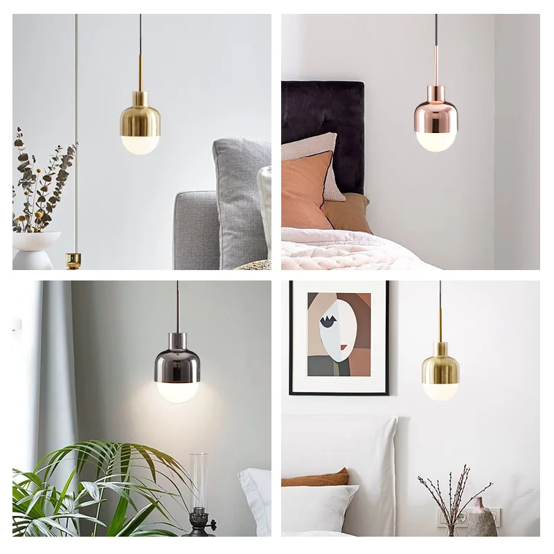  LukLoy Nordic Bedside Kitchen Island Pendant Light Modern Bedside Hanging Lamp LED Lighting Fixture - 32999544508