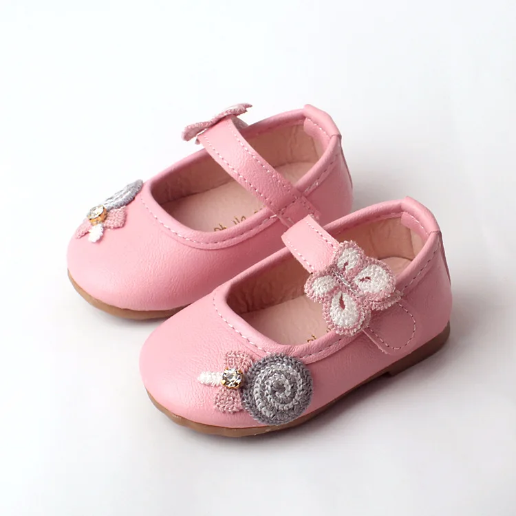 Spring Kids Baby Shoes For Girls Children Leather Sneakers With Bow Cute Girl Princess Shoes