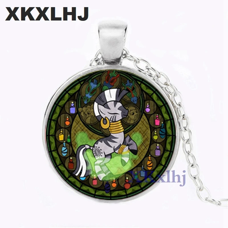 

XKXLHJ My Little Horse Baoli Poni Princess Necklace Rainbow Horse Art Photo Glass Dome Girls Children Necklace Cartoon Jewelry