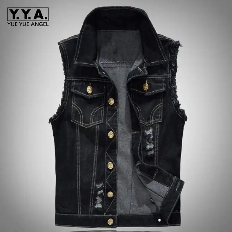 jean vest outfit mens