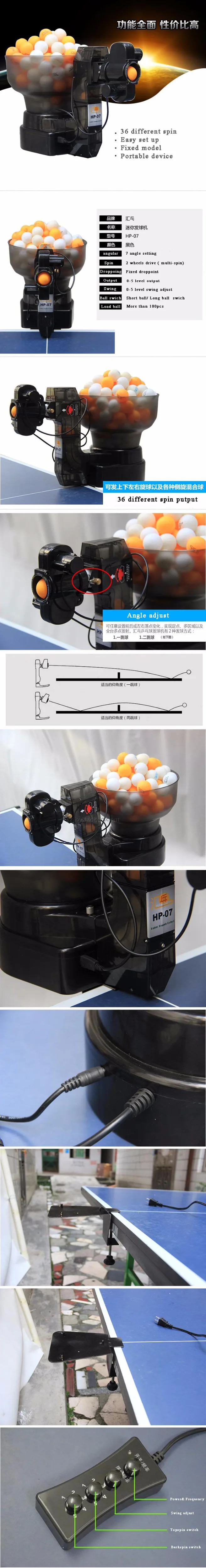 Best Free Express Shipping HUIPANG HP-07 Table Tennis Robot/Machine Portable Robot Suitable for 40mm balls  Sending 50pcs free balls 1