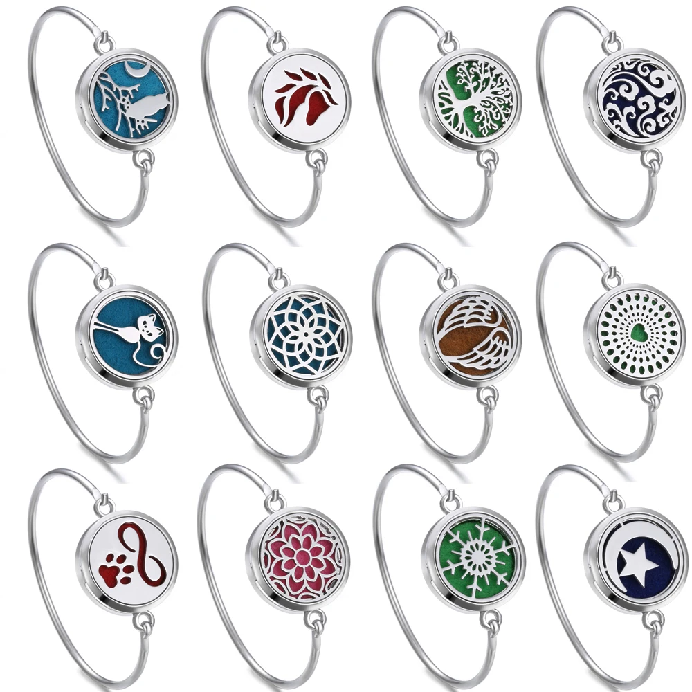 

New Aromatherapy Bracelet Diffuser Jewelry Stainless Steel Perfume Essential Oil Diffuser Bracelets for Women Locket Bracelet