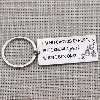 

Gardener Cactus Engraved Key Chain Jewelry Gift To Gardener Men Friend Motivational Keyring Pendant Fashion Key Fob