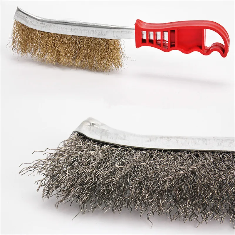 

Copper Stainless Steel Wire Brush with Handle Metalworking Rust Removal Cleaner Polishing Hand Tools