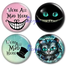 Алиса в стране чудес стеклянный кабошон, мы все с ума здесь круглый фото стеклянный кабошон демонстрационная плоская задняя часть делает результаты