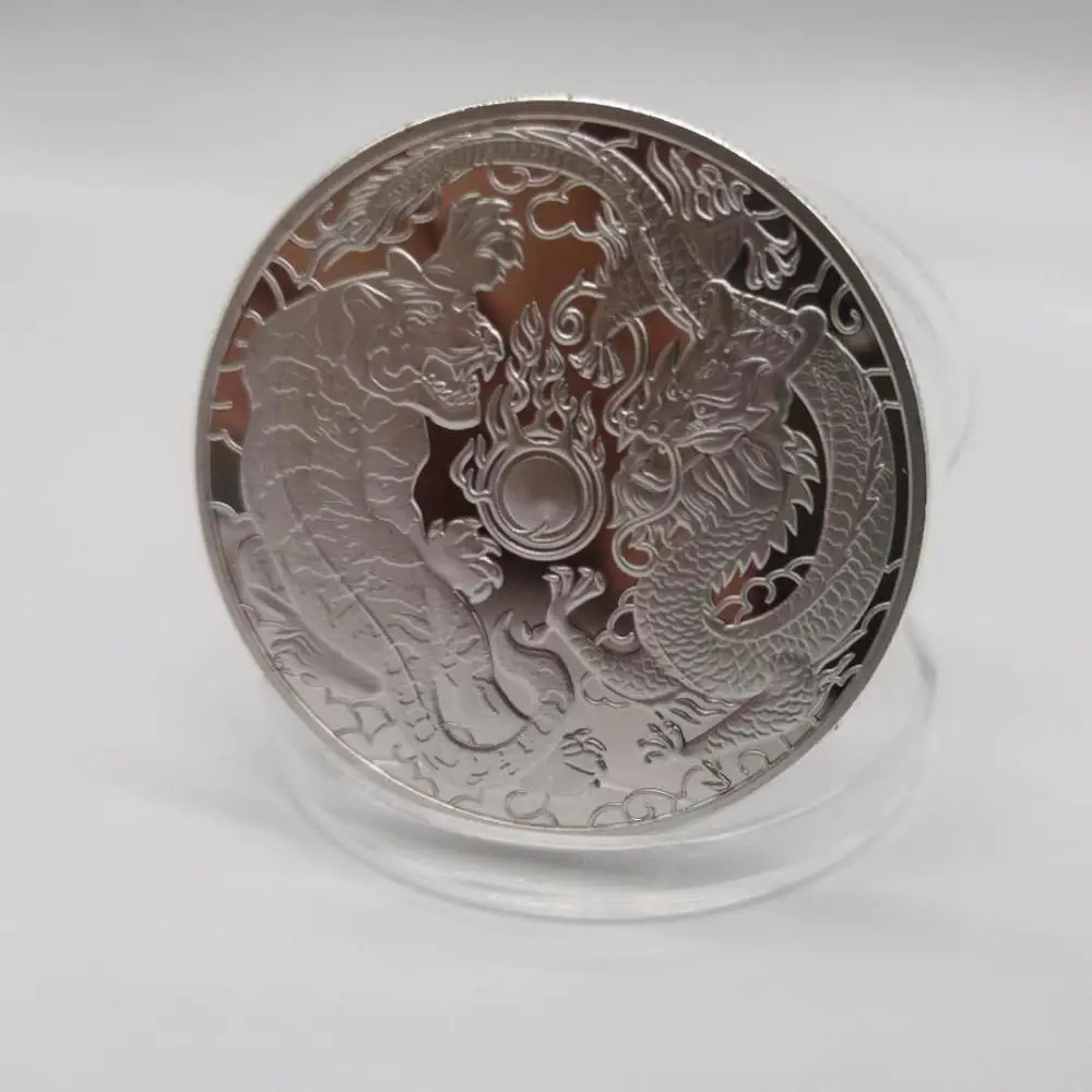 

Dragon Battle Tiger Silver Plated Coin 2018 Australia ELIZABETH II Commemorative Coins