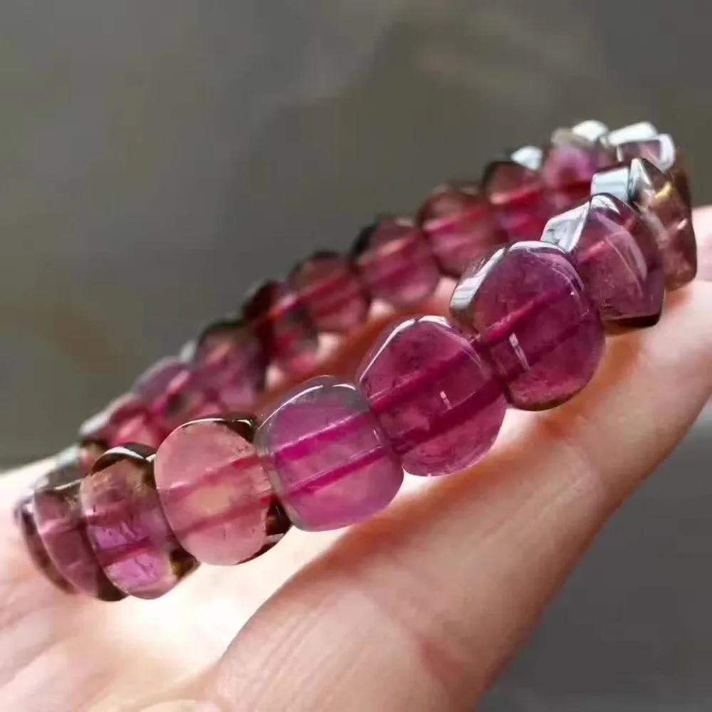 

100% Genuine Colorful Natural Tourmaline Bracelet Gemstone Crystal Quartz For Women Bead Stretch Bracelets AAAAA Drop Shipping