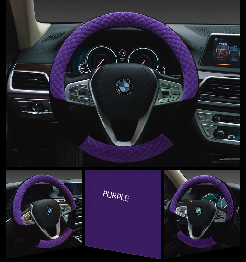

38CM Steering Wheel Covers Universal Soft Warm short Plush Car Steering Wheel Cover Car-styling car accessories covers for cars