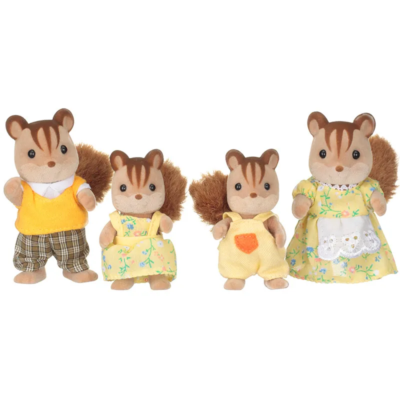 Sylvanian Families белки семейный кукольный домик 4 шт. Набор фигурок родители и дети игрушка-подарок для девочки Новинка 4172