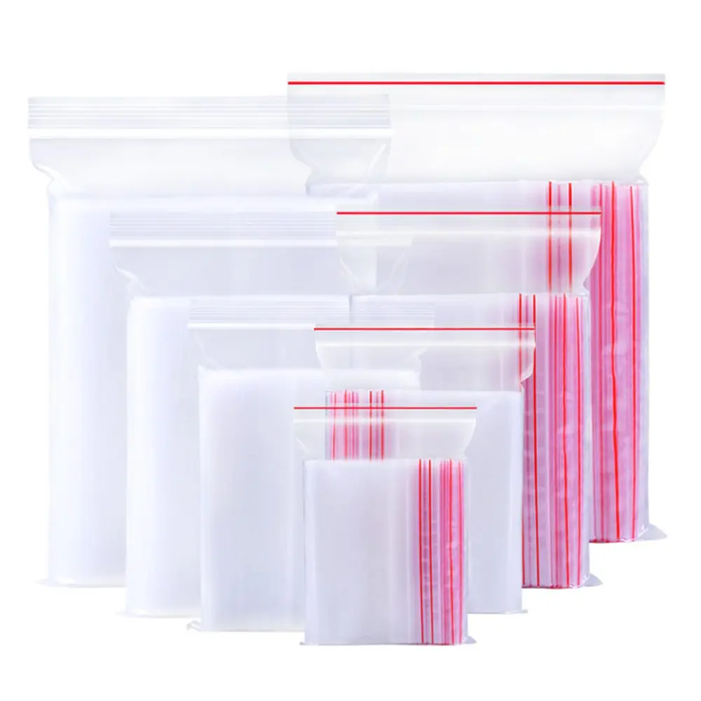 

10-100 pcs/set 0.08 mm Thickness Jewelry Ziplock Postal Compressed Lock Reclosable Plastic Poly Clear Bags