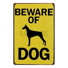 [Mike86] Остерегайтесь собаки металлический знак домой отель стены живопись доска комнаты улице общественных Декор FC-3010