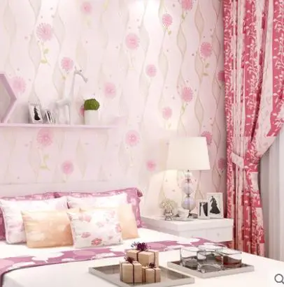 Seiko garden 3d solid wall paper non-woven wallpaper self-adhesive living room bedroom warm girl children's room