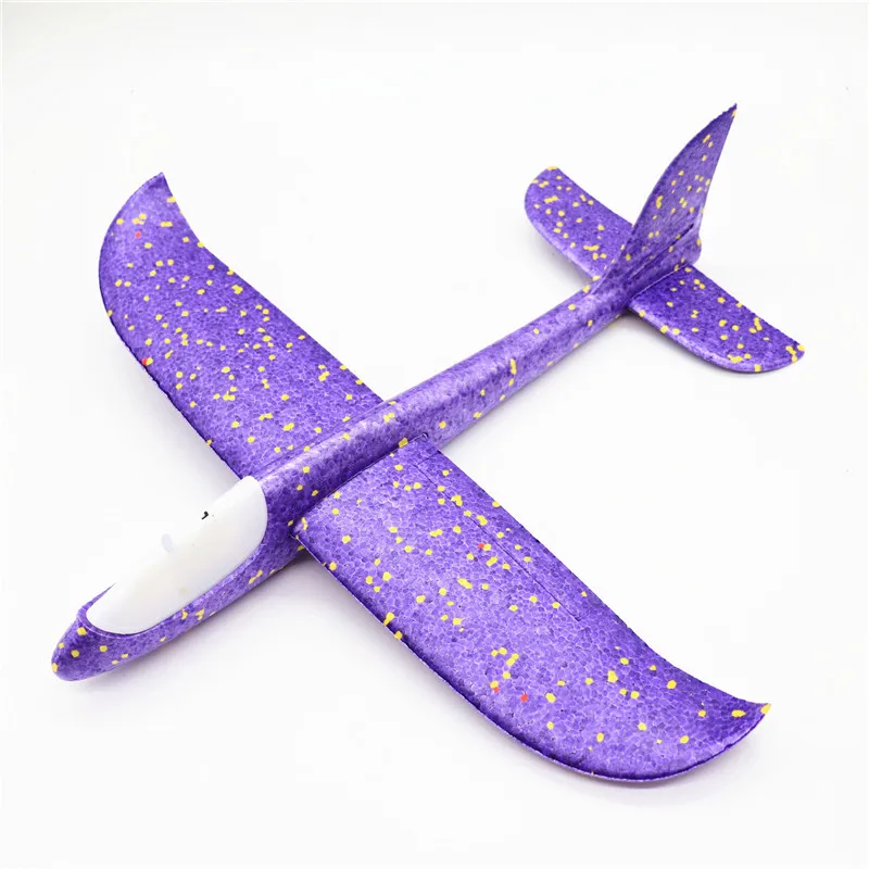 48cm Big Foam Plane Aircraft LED Hand Launch Throwing Airplane Glider Inertial Foam EPP Toy Children Plane Model Toys 4