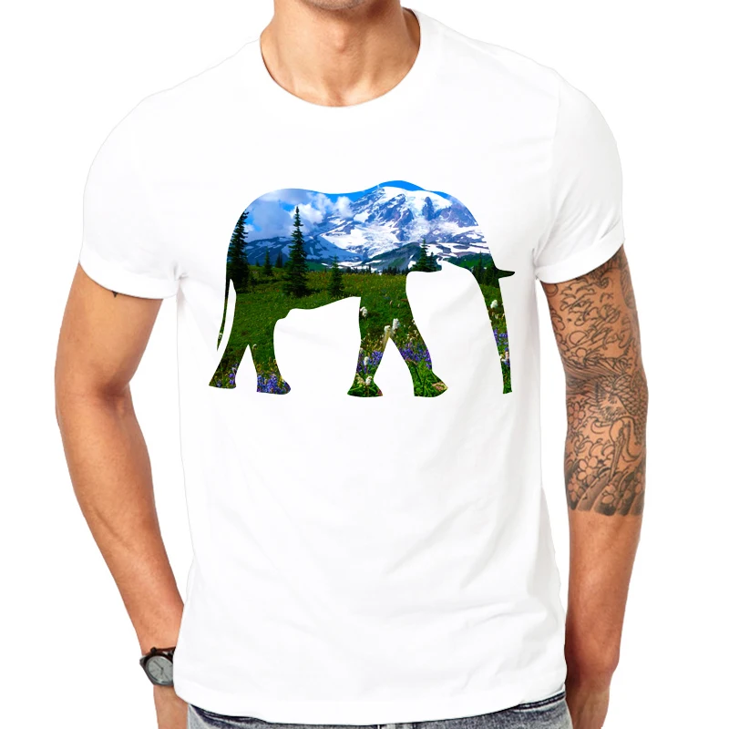 Elephant Mountain font b Men b font t shirt 2017 font b Men b font Fashion