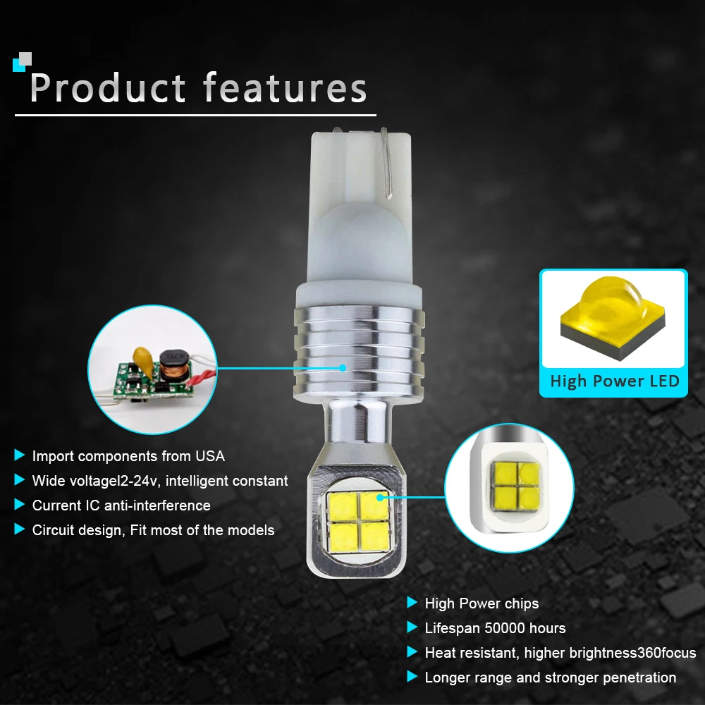 4 шт. 12В W5W 194 T10 2525 8SMD неполярный индикатор боковой очистки двери автомобиля лампы