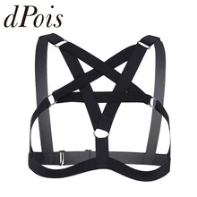 Пикантные Для женщин бондаж крест-накрест нижнее белье эластичный c полосками и вырезами Cupless клетка бюстгальтер одежда для верхней части тела нагрудный ремень одежда для ночного клуба