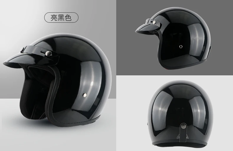 Мотоциклетный шлем из стекловолокна, винтажный реактивный Ретро шлем с открытым лицом, мотоциклетный шлем для мотокросса, самоката, шлем Casco, защитный шлем