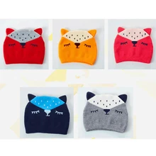 Зимняя вязаная детская шапка с героями мультфильмов, теплая Милая шапка с котом для маленьких девочек, милые шапки с ушками для мальчиков, шапочки для малышей 3-12 месяцев
