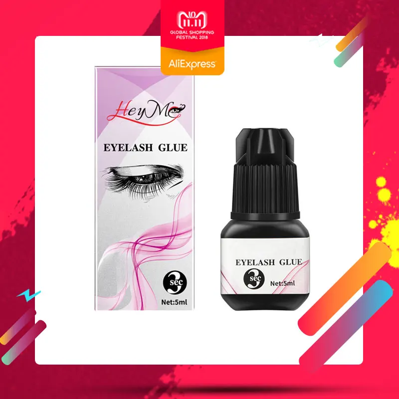 

Heyme 5ml *2 Bottle Eyelash Glue Fast Dry No Odor No Simulation Lash Glue Eyelash Extension Glue Individual Eyelash Glue