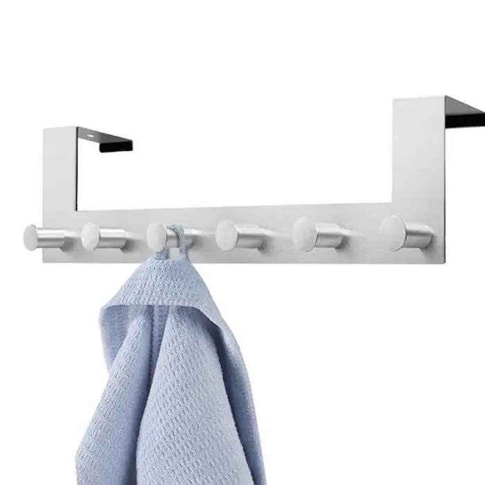 Stainless Steel Over Door Hook Coat Bath Towel Hanger Brushed Finish for Bedroom PAK55