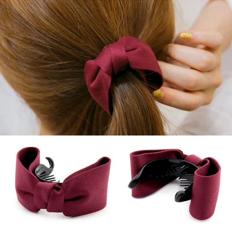 

1 pcs New Adult Hair Accessories For Women Girls Fashion Hairpin Side Banana Clip Twist Bow Gripper Tie Ponytail Clip